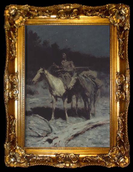 framed  Frederic Remington A Dangerous Country (mk43), ta009-2
